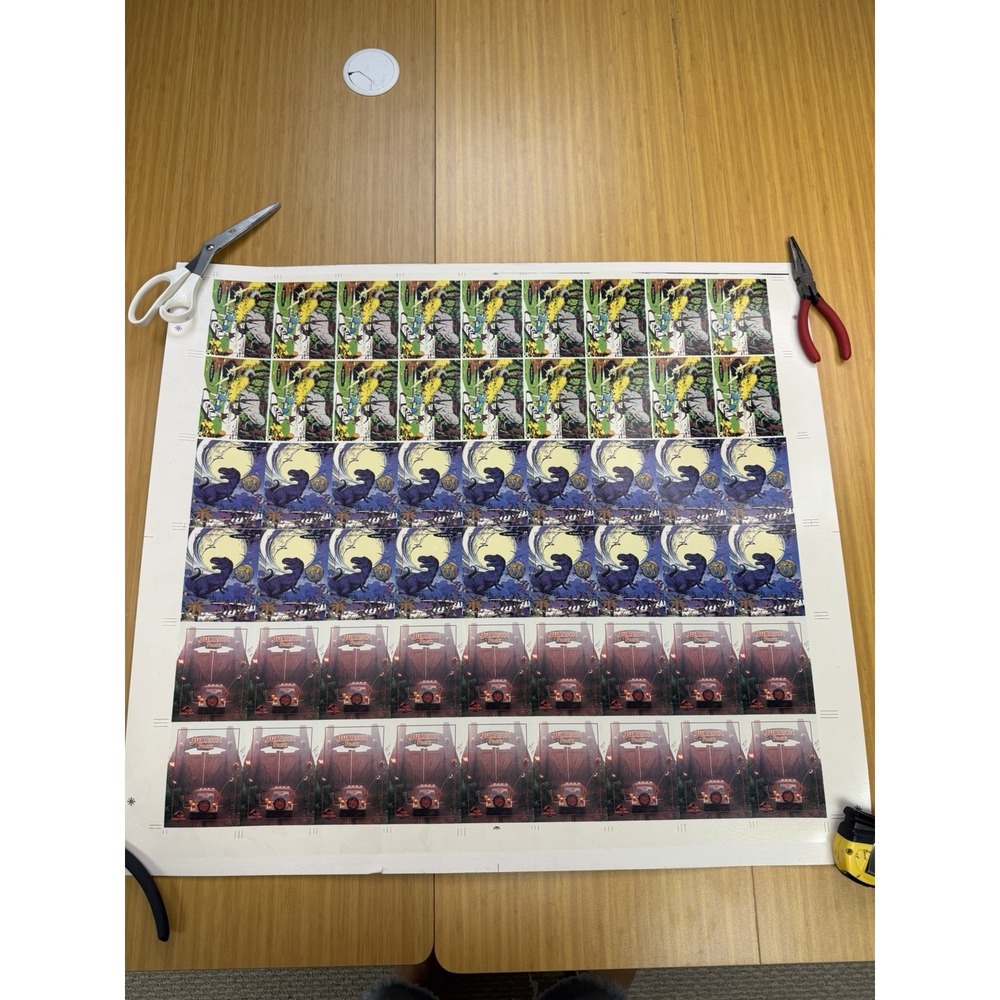 Jurassic Park Topps Movie Trading Card Uncut Proof Sheet Ray Bradbury Comic 1993